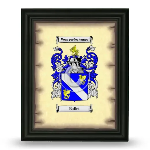 Bailet Coat of Arms Framed - Black