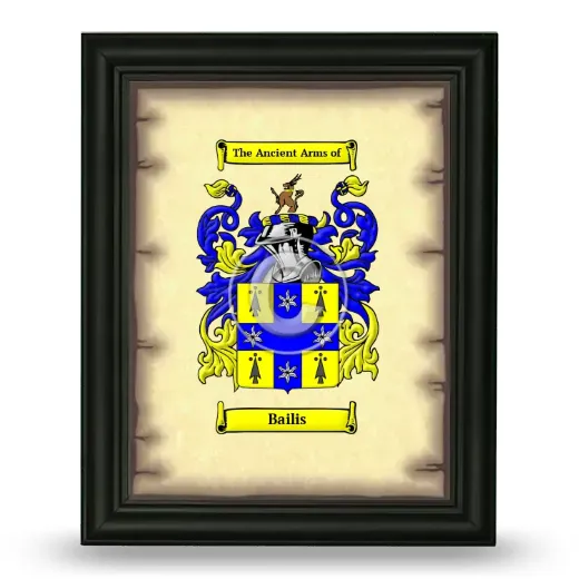 Bailis Coat of Arms Framed - Black
