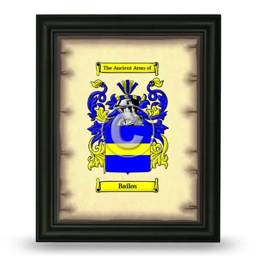 Bailos Coat of Arms Framed - Black