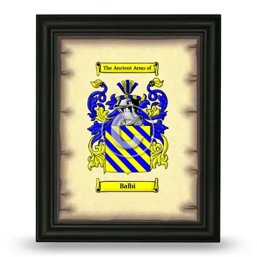 Balbi Coat of Arms Framed - Black
