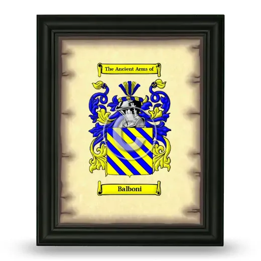 Balboni Coat of Arms Framed - Black