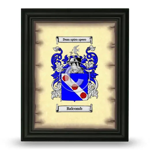 Balcomb Coat of Arms Framed - Black