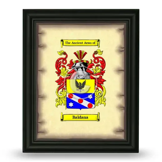 Baldana Coat of Arms Framed - Black
