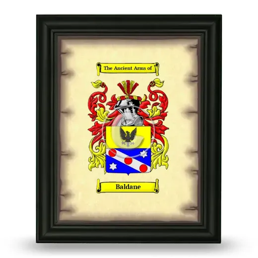 Baldane Coat of Arms Framed - Black
