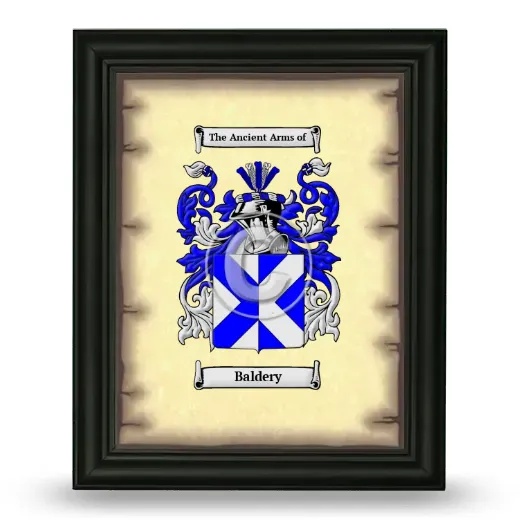 Baldery Coat of Arms Framed - Black
