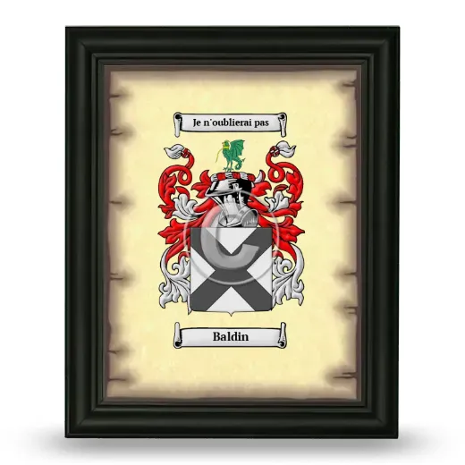 Baldin Coat of Arms Framed - Black