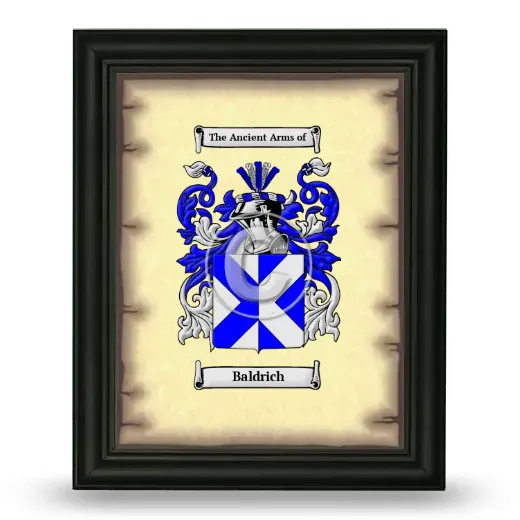 Baldrich Coat of Arms Framed - Black
