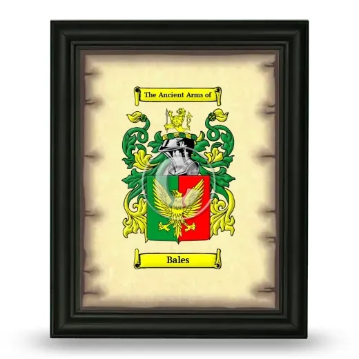 Bales Coat of Arms Framed - Black