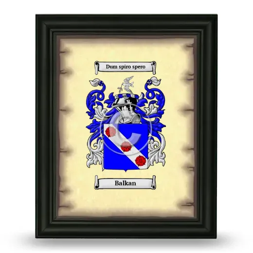 Balkan Coat of Arms Framed - Black