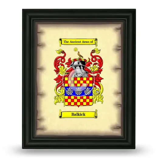 Balkick Coat of Arms Framed - Black