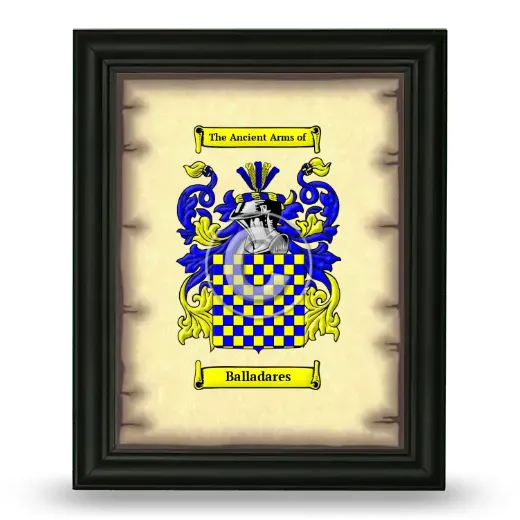 Balladares Coat of Arms Framed - Black