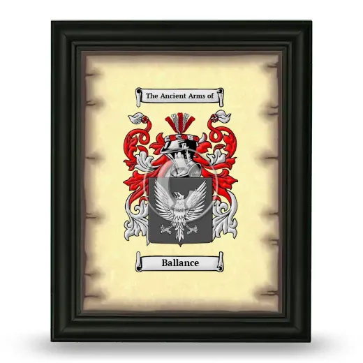 Ballance Coat of Arms Framed - Black