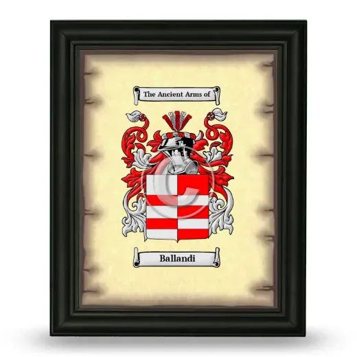 Ballandi Coat of Arms Framed - Black