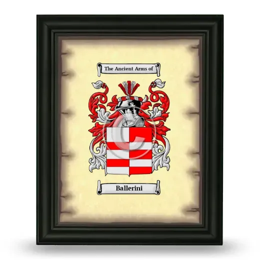 Ballerini Coat of Arms Framed - Black