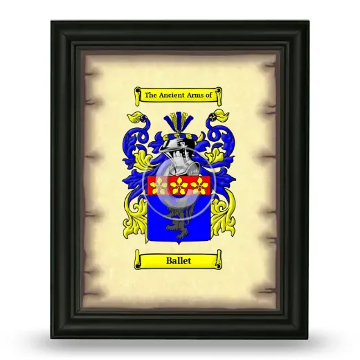 Ballet Coat of Arms Framed - Black