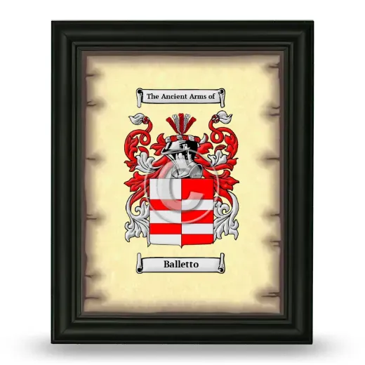 Balletto Coat of Arms Framed - Black