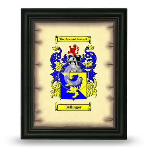 Ballinger Coat of Arms Framed - Black