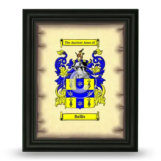 Ballis Coat of Arms Framed - Black
