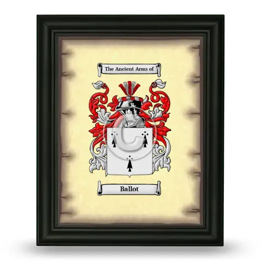Ballot Coat of Arms Framed - Black