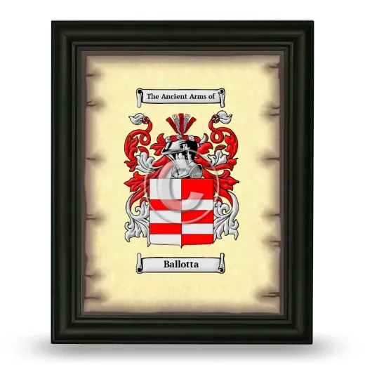 Ballotta Coat of Arms Framed - Black