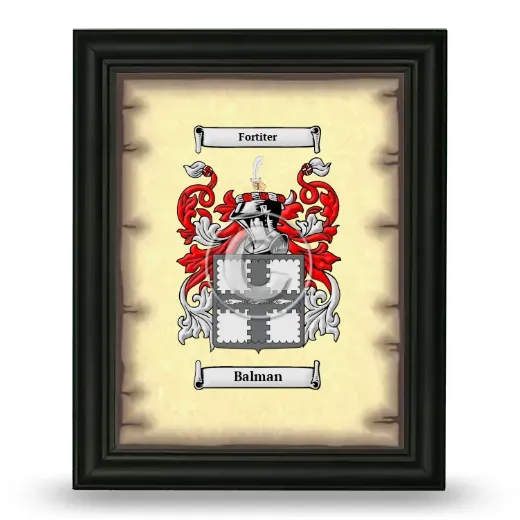 Balman Coat of Arms Framed - Black