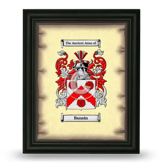 Banain Coat of Arms Framed - Black