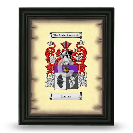 Banas Coat of Arms Framed - Black