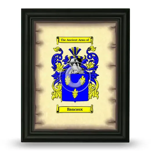Bancaux Coat of Arms Framed - Black