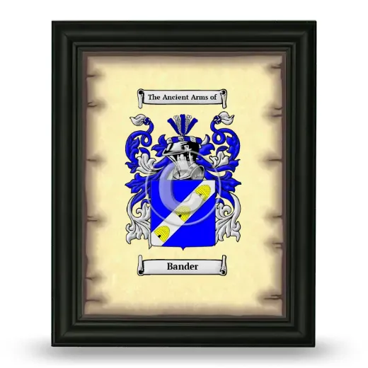 Bander Coat of Arms Framed - Black