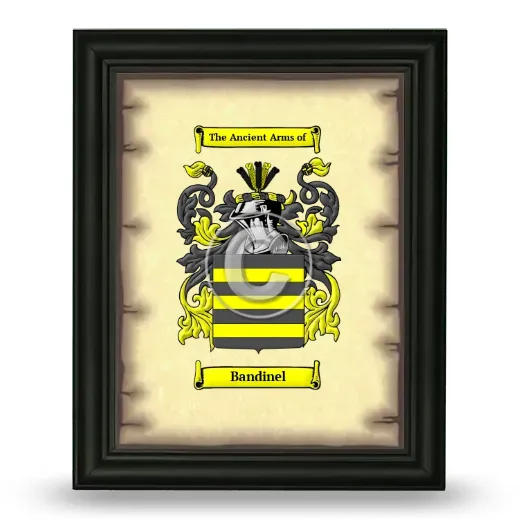 Bandinel Coat of Arms Framed - Black