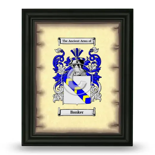 Banker Coat of Arms Framed - Black