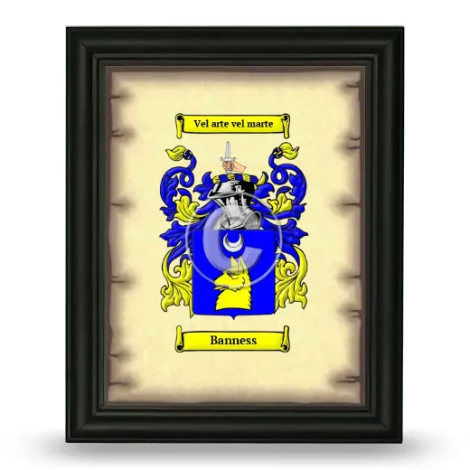 Banness Coat of Arms Framed - Black