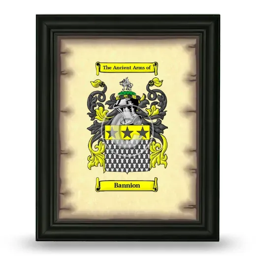 Bannion Coat of Arms Framed - Black
