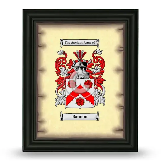 Bannon Coat of Arms Framed - Black