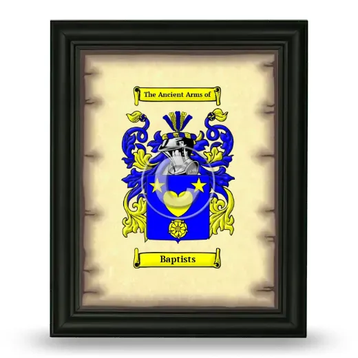 Baptists Coat of Arms Framed - Black