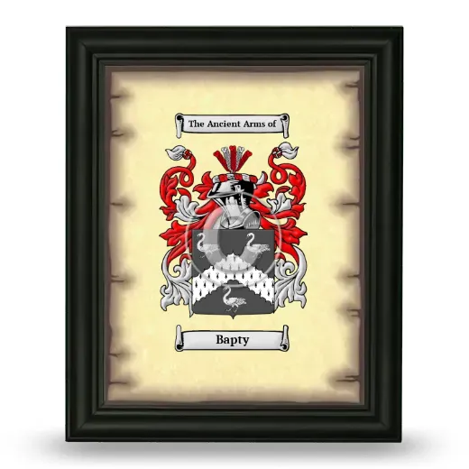 Bapty Coat of Arms Framed - Black