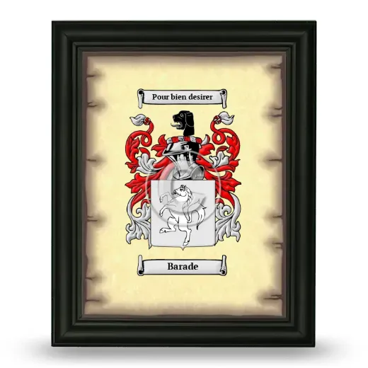 Barade Coat of Arms Framed - Black