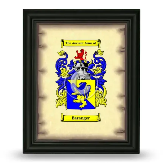 Baranger Coat of Arms Framed - Black