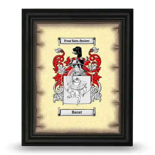 Barat Coat of Arms Framed - Black