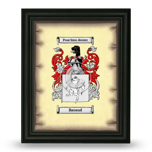 Baraud Coat of Arms Framed - Black