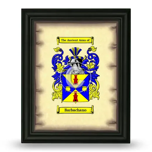 Barbachano Coat of Arms Framed - Black