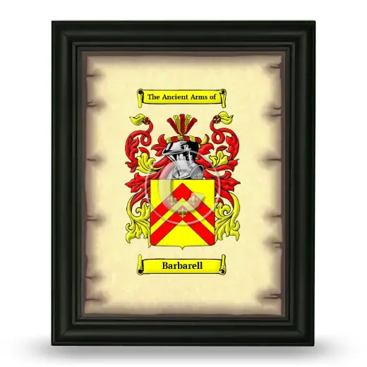 Barbarell Coat of Arms Framed - Black