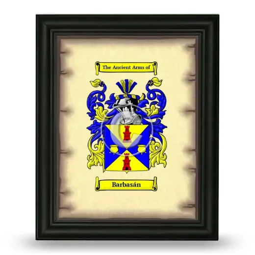 Barbasán Coat of Arms Framed - Black