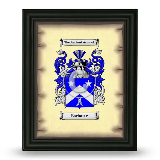 Barbatte Coat of Arms Framed - Black