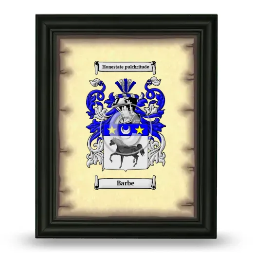 Barbe Coat of Arms Framed - Black