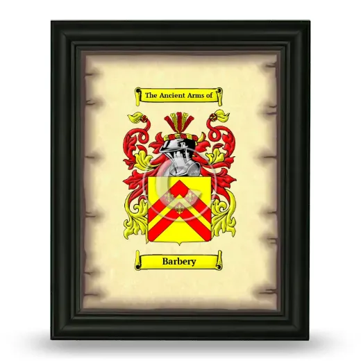 Barbery Coat of Arms Framed - Black