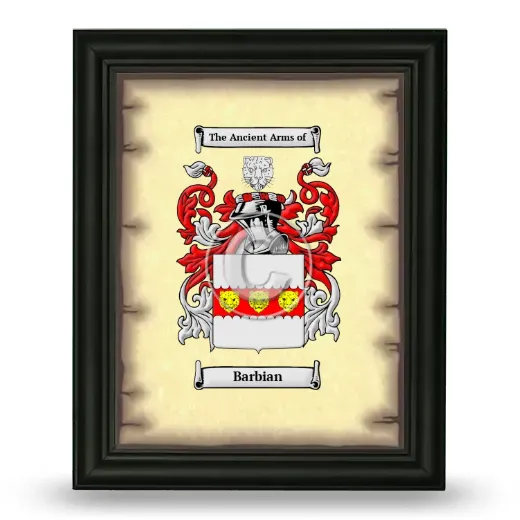 Barbian Coat of Arms Framed - Black