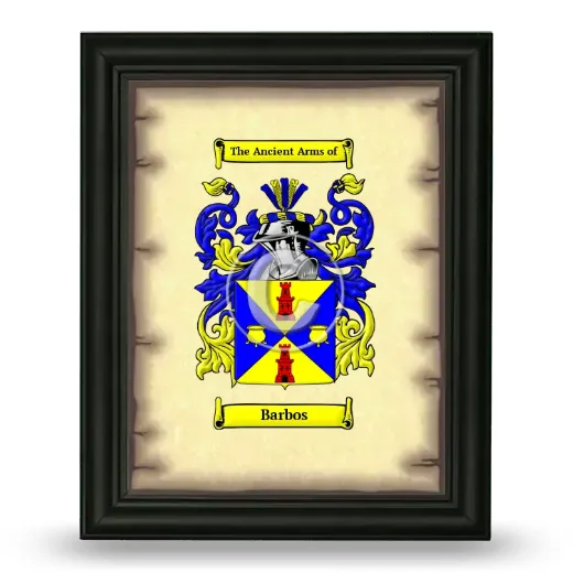 Barbos Coat of Arms Framed - Black