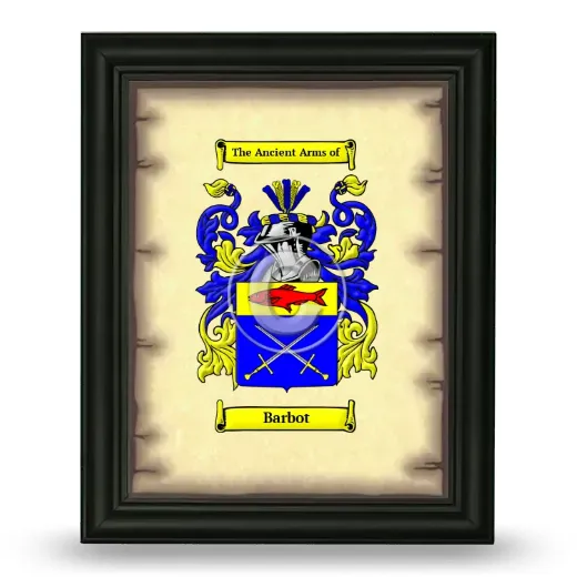 Barbot Coat of Arms Framed - Black