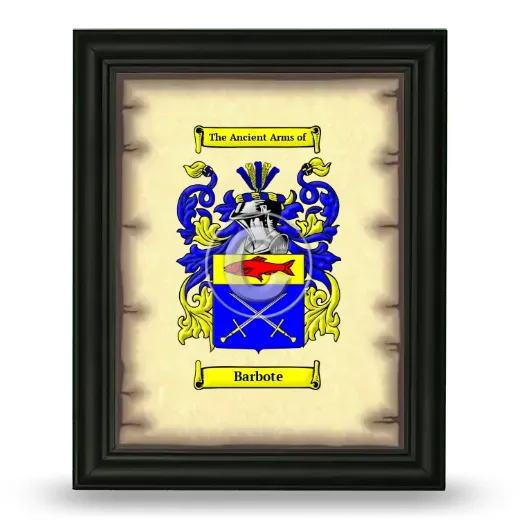 Barbote Coat of Arms Framed - Black